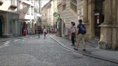 Graz, Avusturya. 20 Ağustos. Şehrin tarihi merkezinde bir şehir manzarası.