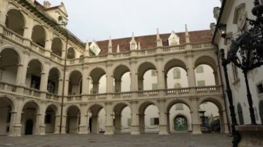 Graz, Avusturya. Ağustos 2020. Grazer Landhaus avlusunun kapalı bir görüntüsü.