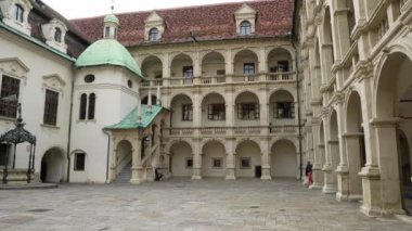 Graz, Avusturya. Ağustos 2020. Grazer Landhaus avlusunun kapalı bir görüntüsü.