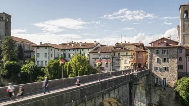 Cividale Del Friuli Italie Août 2020 Vue Accéléré Pont Sur — Video