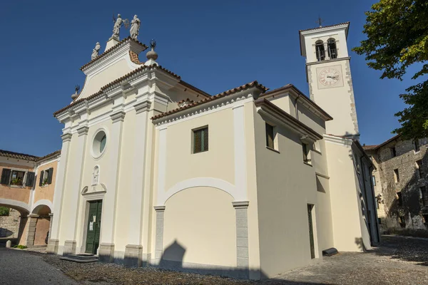 Strassoldo Italy September 2020 Panoramic View Church Medieval Rural Village — Stock Photo, Image