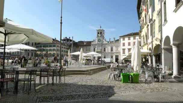 Udine Itálie Září 2020 Lidé Procházky Náměstí Jakuba Piazza San — Stock video