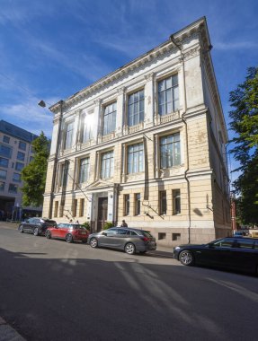 Helsinki, Finlandiya. 27 Ağustos 2025. Şehir merkezindeki Mimarlık Müzesi 'nin dış görünüşü.