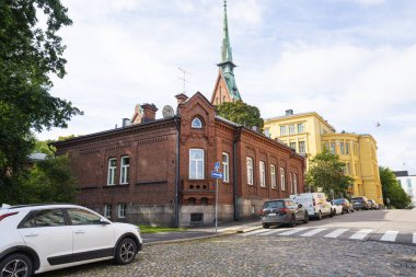 Helsinki, Finlandiya. 27 Ağustos 2025. Şehir merkezindeki Alman Kilisesi 'nin dış görünüşü.