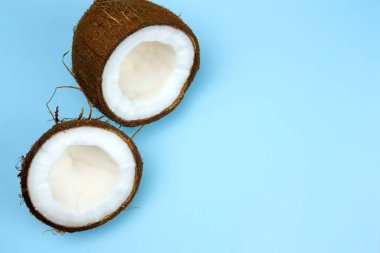 bir mavi arka plan kopya alanı Hindistan cevizi