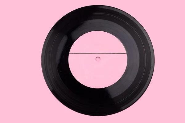 Ένα Ρετρό Βινυλίου Δίσκος Ροζ Παστέλ — Φωτογραφία Αρχείου