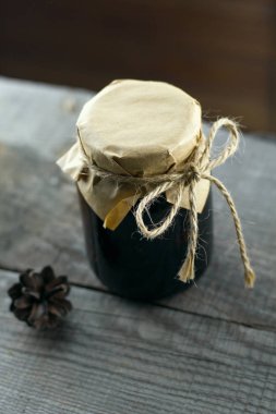 reçel kavanozu vintage ahşap nackground