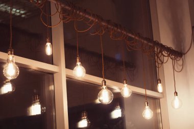 Kafede retro lambaları kümesi