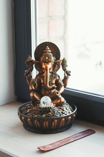 Ganesha Statuette Windowsill Yoga Studio — Stock Photo, Image