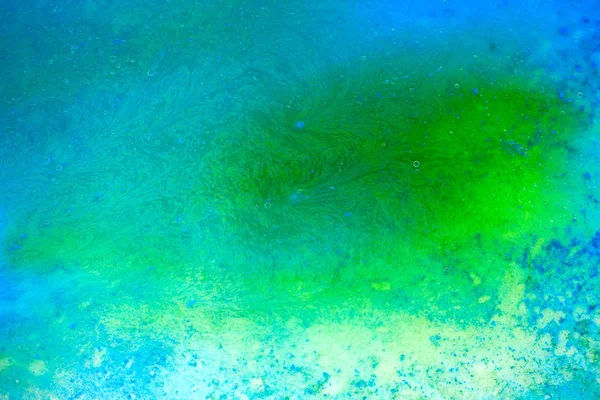 Liquid Green Blue Mix Paint Abstract Texture Background — Stock Photo, Image