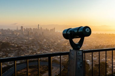 Monocular on Christmas Tree point to Bay Area of San Francisco clipart