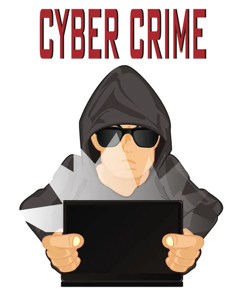 Hacker Ile Laptop Siber Suç — Stok fotoğraf