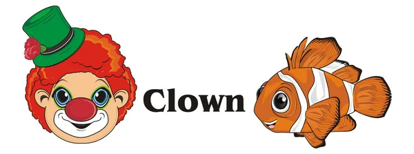 Ler Orange Clownfisk Huvudet Clownen Och Hans Namn — Stockfoto