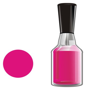 pembe tırnak vernik şişe temiz pembe işareti ile