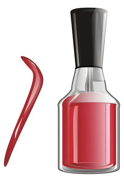 Botella Laca Uñas Rojas Con Línea Roja — Foto de Stock