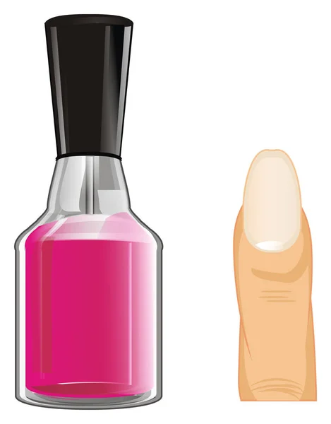 Rosa Nagellackflasche Mit Einem Finger — Stockfoto