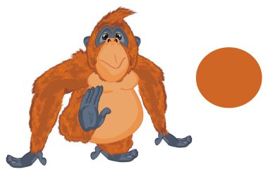  komik turuncu orangutan ve temiz işareti