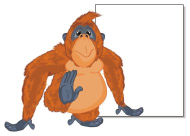 komik turuncu orangutan ve büyük temiz kağıt