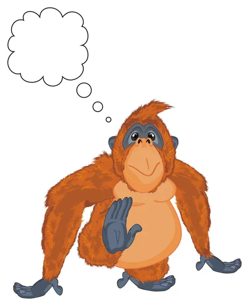 Stoisko Śmieszne Orangutan Pomarańczowy Myślę — Zdjęcie stockowe