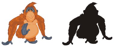 renkli orangutan ve katı siyah orangutan