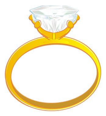 Beyaz arkaplanda altın bir yüzük