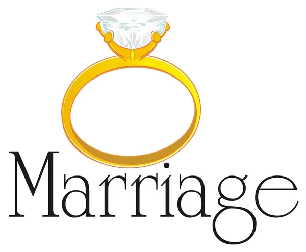 Zlatý Prsten Slovo Manželství — Stock fotografie