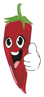 mutlu kırmızı biber biber göstermek jest serin