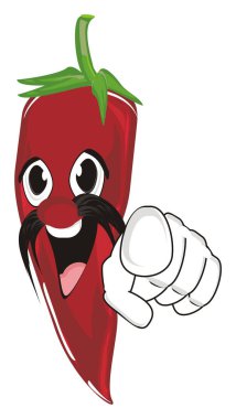 tek elle mutlu kırmızı biber biber