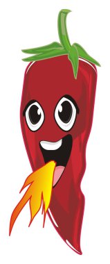 küçük ateş ile mutlu kırmızı biber biber