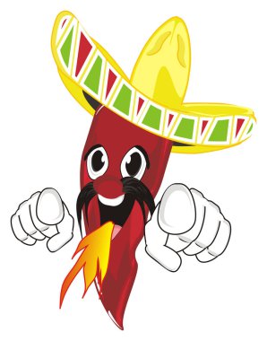 ateşle mutlu kırmızı biber biber