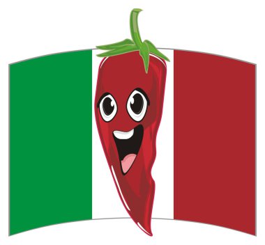 mutlu kırmızı biber biber bayrak ile