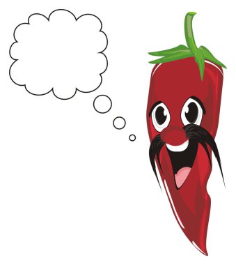 mutlu kırmızı biber biber dur ve düşünmek