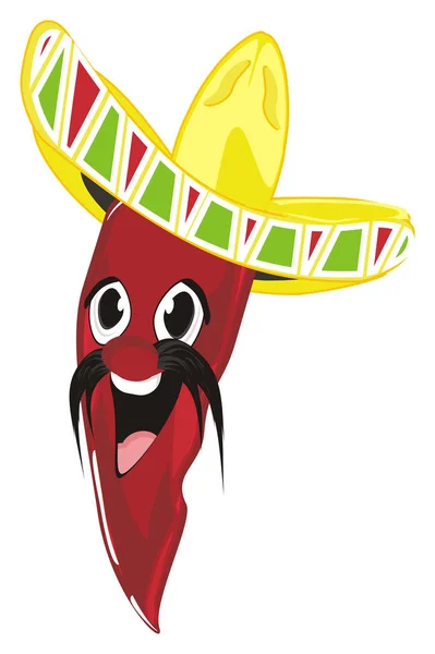 Pimentão Vermelho Feliz Sombrero — Fotografia de Stock