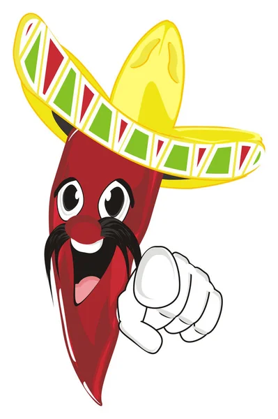 Sombrero Egyrészt Boldog Piros Chili Paprika — Stock Fotó