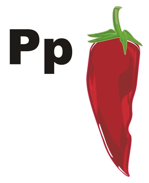 Piros Chili Paprika Betűk — Stock Fotó