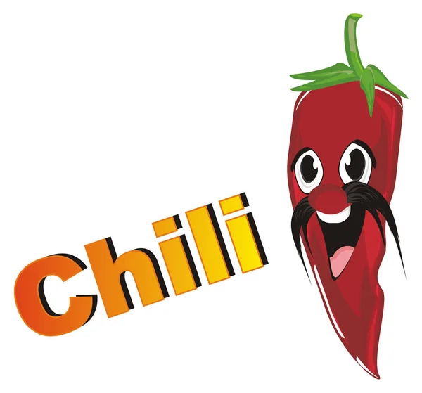 Glad Röd Chilipeppar Säga Chili — Stockfoto