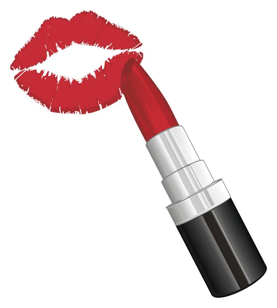 Roter Lippenstift Und Rote Lippen — Stockfoto