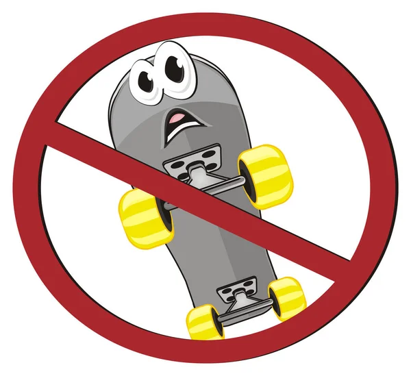 Θλιβερή Μοντέρνα Skateboard Κόκκινο Απαγόρευση — Φωτογραφία Αρχείου