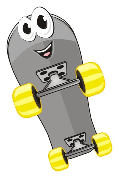 Skateboard Tendenza Sorridente Sfondo Bianco — Foto Stock