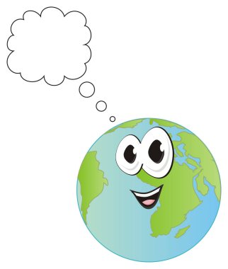 gülümseyen Dünya ayakta durmak ve düşünmek