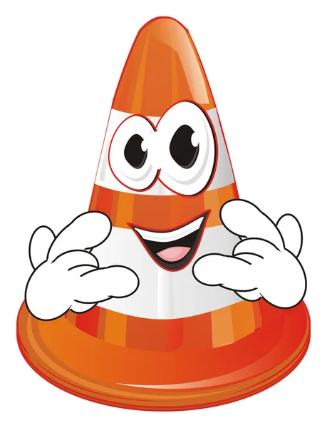 Funny Orange Traffic Cone Cool Gesture — Stock Photo, Image