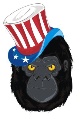 goril bayrak ile şapkalı kötü yüzü