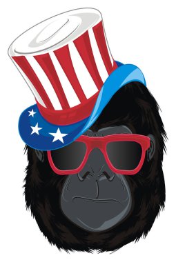 şapka ve güneş gözlüğü goril kötü yüzü