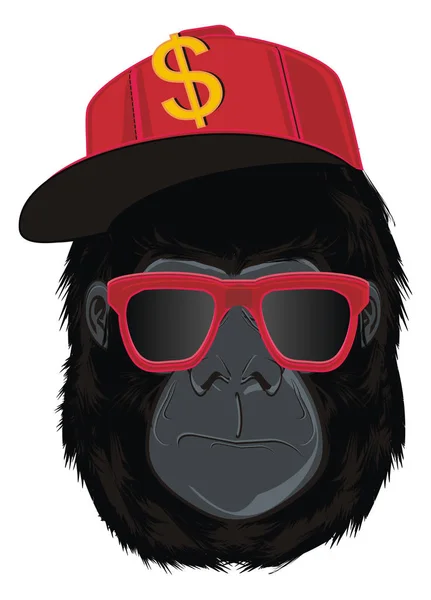 evil face of gorilla with cool red things