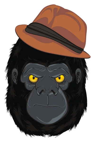 evil face of gorilla in hat