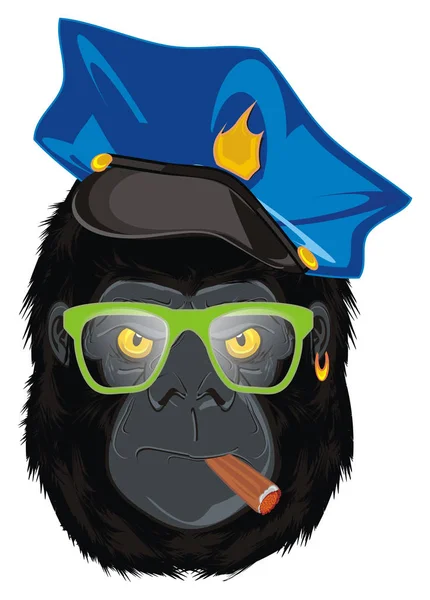Cara Gorila Legal Como Poloceman — Fotografia de Stock