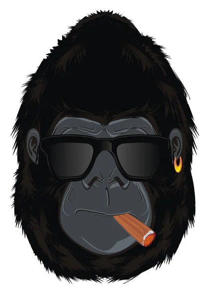 goril bir puro ile kötü yüzü