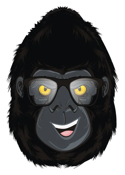 Faccia Sorridente Gorilla Occhiali — Foto Stock