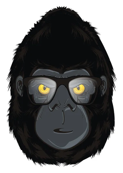 Das Böse Gesicht Des Gorillas Der Brille — Stockfoto