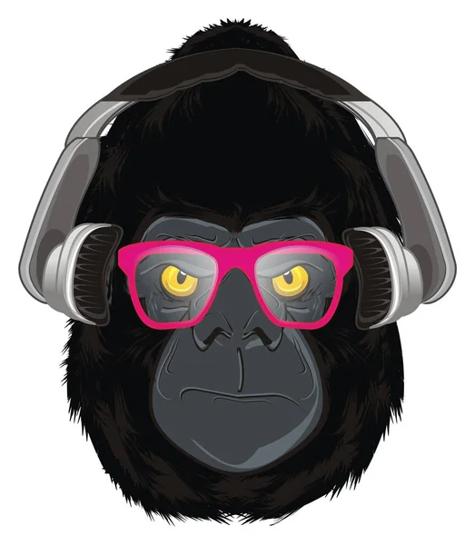 Böses Gesicht Eines Gorillas Mit Gegenständen — Stockfoto